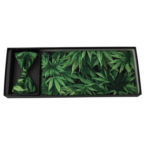 Cannabis Bliss Cummerbund and Bow Tie